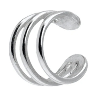 DELIS Сребърна обеца с маншет за ухо, jw986, дизайн с 3 обръча, с родиево покритие (jw986)