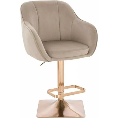 LuxuryForm Design Avola Velur na zlatej hranatej podstave latte
