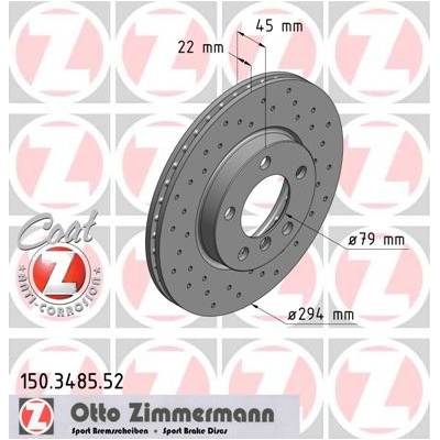 ZIMMERMANN Brzdový kotúč 150348552