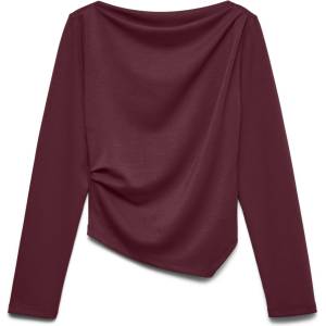 VERO MODA Топ с лодков деколте MILLE винен Vero Moda | Cherven | ЖЕНИ | XL