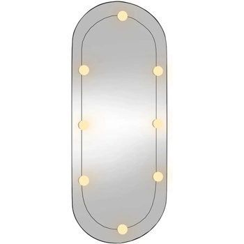 vidaXL Стенно огледало с LED лампи 40x90 см стъкло овално (3189163)
