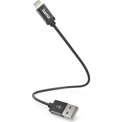 Кабел Hama 201578, от USB-A(м) към Lightning(м), 0.2m, черен (HAMA-201578)