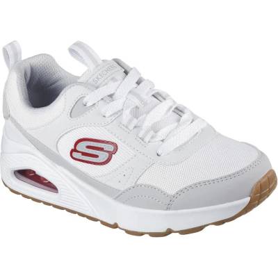 Маратонки Skechers Uno trainers - White (White Synthetic / Gray Textile / Red Trim)