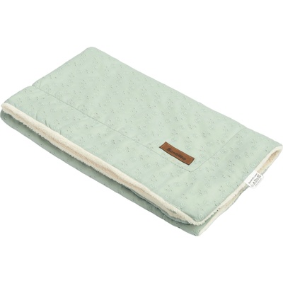 Sensillo Бродирано одеяло с дантела и плюш Sensillo - Мента, 80 x 100 cm (SILLO-42911)