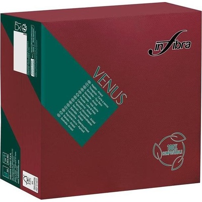 Celtex Ubrousky INFIBRA Venus Airlaid textilní BIO bordó 50ks 40x40cm