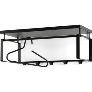Spinder Design Черна метална стенна закачалка с рафт 70 cm Rex - Spinder Design (GW127-02-02)