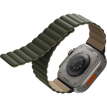 UNIQ Revix Reversible Magnetic remienok pre Apple Watch 42/44/45/Ultra 49 mm zelený/hnedý UNIQ-49MM-REVMGRNTAN