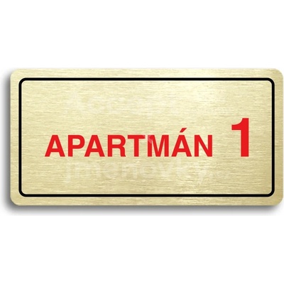 ACCEPT Piktogram APARTMÁN 1 II - zlatá tabulka - barevný tisk