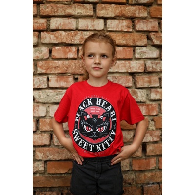 Dětské Triko ba HEART KITTY RED Červená