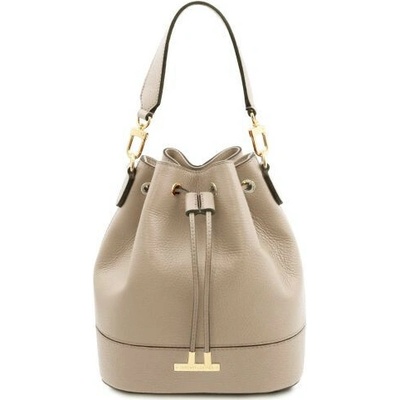 TL Bag Kožená kabelka do ruky s crossbody popruhom svetlobéžová 2146 1 96