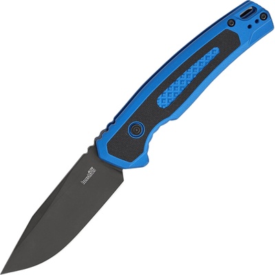 Kershaw AUTO LAUNCH 21 - ALUM BLU/M4 BLK Button Lock K-7106BLU