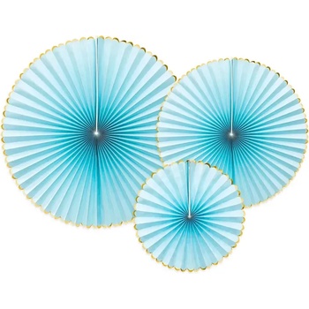 Image 1 of PartyDeco Декоративни розетки - светло сини, 3 бр