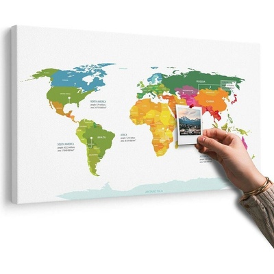 Obraz na korku výjimečná mapa světa s bílým pozadím - 120x80 transparent