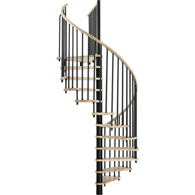 Minka STAIRS Kombinované točité schodiště Spiral Wood dub/černá pr. 140 cm