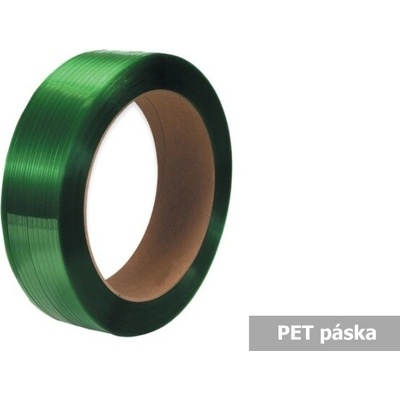 Viazacia páska PET, 19x1 mm, návin 1000 m, dutinka 405 mm, zelená