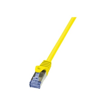 LogiLink Кабел S/FTP LOGILINK Cat6a, LSZH, Мед, 1 м, Жълт, AWG26, Двойно екраниран CQ3037S (CQ3037S) (CQ3037S)