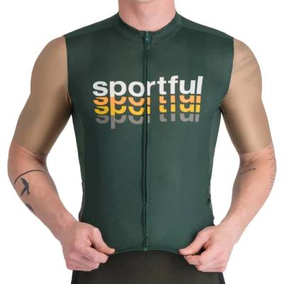 Sportful Мъжка фланелка с къс ръкав за колоездене Sportful Supergiara 2 Logo Jersey Cycling jersey - Oblivion Green (056-3901-0214)