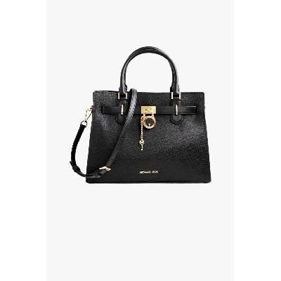 Michael Kors HAMILTON medium satchel kožená černá dámská kabelka