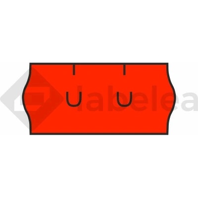 Labelea Samolepiace etikety do klieští, 26x12 mm UNI farebné signálne, Farba etikiet Signálna červená ECI2612UNI36SR