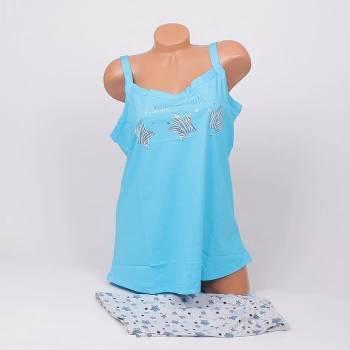 Image 1 of Макси пижама в светлосиньо и сиво със звезди