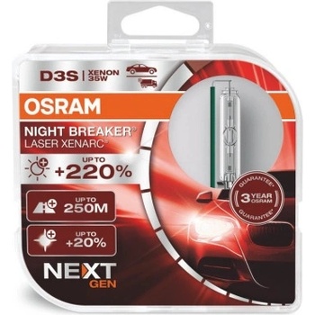 OSRAM XENONOVÉ VÝBOJKY XENARC NIGHT BREAKER LASER +220% D3S 66340XNN-HCB 2KS