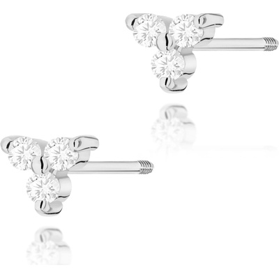 Blink-Blink Napichovacie náušnice biele zlato s diamantami 0.09 ct 3135BDB