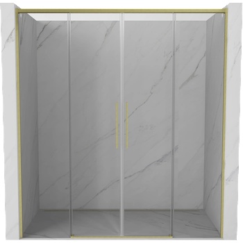 Mexen Rox Дуо плъзгащи се врати за душ 190 см, прозрачни, златисти матирани (8C2-190-002-55-00)