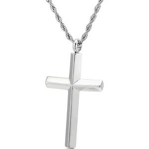 HARAHU Колие PU-38416 Cross - Сребристо KP38416