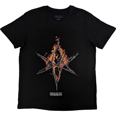 Bring Me The Horizon tričko Flame Hex & Text Logo čierne