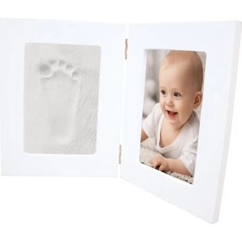 Happy Hands Double Frame комплект за отпечатъци на бебето White 36, 7 cm x 23, 7 cm