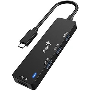 Genius USB (3.0) хъб 4-портов, UH-400, черен, Genius (31240002400)