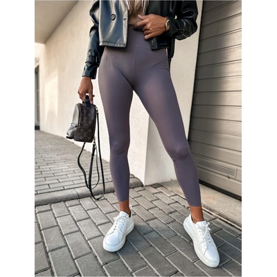 Eshopat Dámské vroubkované legíny s vysokým pasem Dark Grey