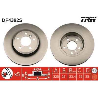 Brzdový kotouč TRW DF4392S TR DF4392S