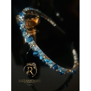 Radi handmade Диадема с тюркоазени кристали, камъни и мъниста (948)