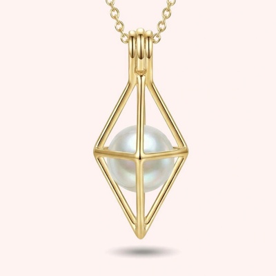 Pan Perla Stříbro přívěsek pro perlu tvar Pyramida 83 STR Zlatá