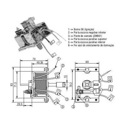 Spínač startéru 0001410800 Bosch 0331450009