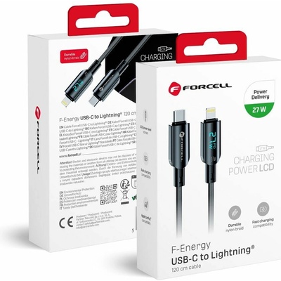 Forcell C276 Type C to Type C Pd 3A 27W Digital 1,2m černý