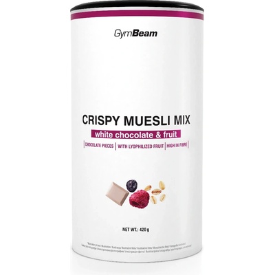 GymBeam Crispy Muesli Mix 420 g плодове с бял шоколад