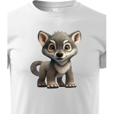 dětské triko Vlk bílá