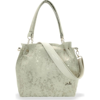 Zellia dámska kabelka cez rameno ZLB393 krémovej farby bočný popruh 30 x 29 x 12 cm