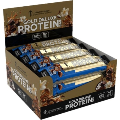 Kevin Levrone GOLD DeLuxe Protein Bar | Срок на годност: 31.04. 2026 [12 x 48 грама] Фъстъци и карамел
