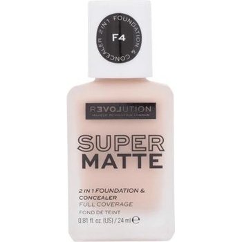 Revolution Relove Super Matte 2 in 1 Foundation & Concealer make-up F4 24 ml