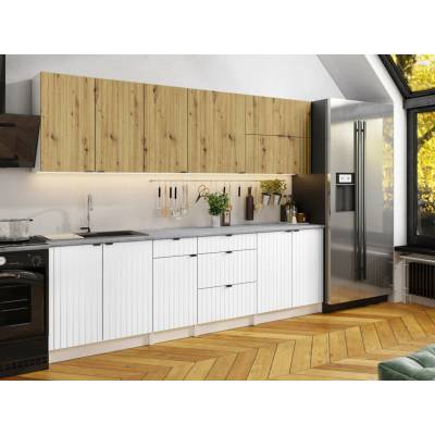 Fronti Fafor Kuchynská linka PEREA 260cm Dub artisan + biela