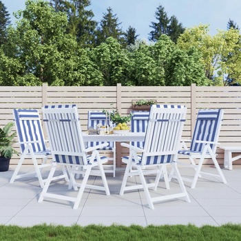 Image 1 of vidaXL Възглавници за столове с облегалки 6 бр синьо-бели Оксфорд плат (361921)