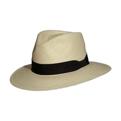 Carlsbad Hat Co. Luxusní panamský klobouk Panama Fedora se stuhou Panama Tierra