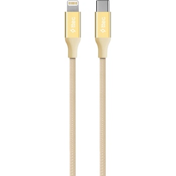 Ttec Кабел ttec - AlumiCable, USB-C/Lightning, 1.5 m, Gold (8694470827667)