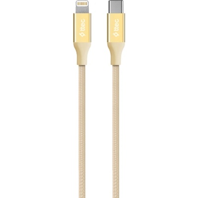 Ttec Кабел ttec - AlumiCable, USB-C/Lightning, 1.5 m, Gold (8694470827667)