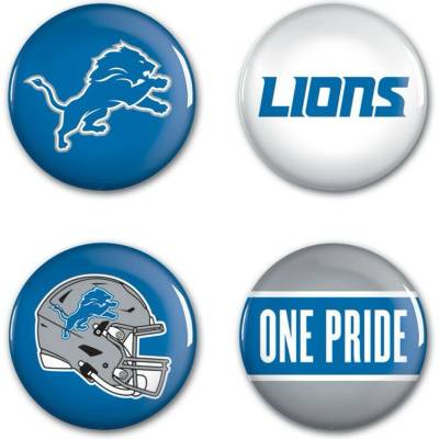 Wincraft sada placek Detroit Lions NFL button 4 ks