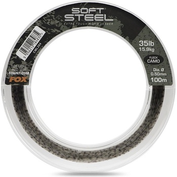 Fox Náväzcová Šnúra Soft Steel Fleck Camo Leader 100m 0,50mm 15,9kg