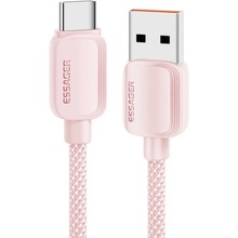 Essager ES-X46 opletený nabíjací a dátový USB-A na USB-C 1m růžový